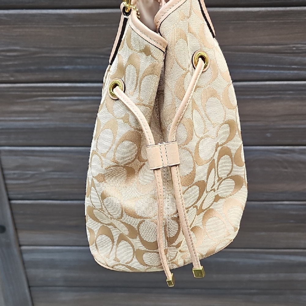 Coach Classic Monogram with Teal Glitter Heritage Stripe Like Brand Spanking New - Picture 9 of 11